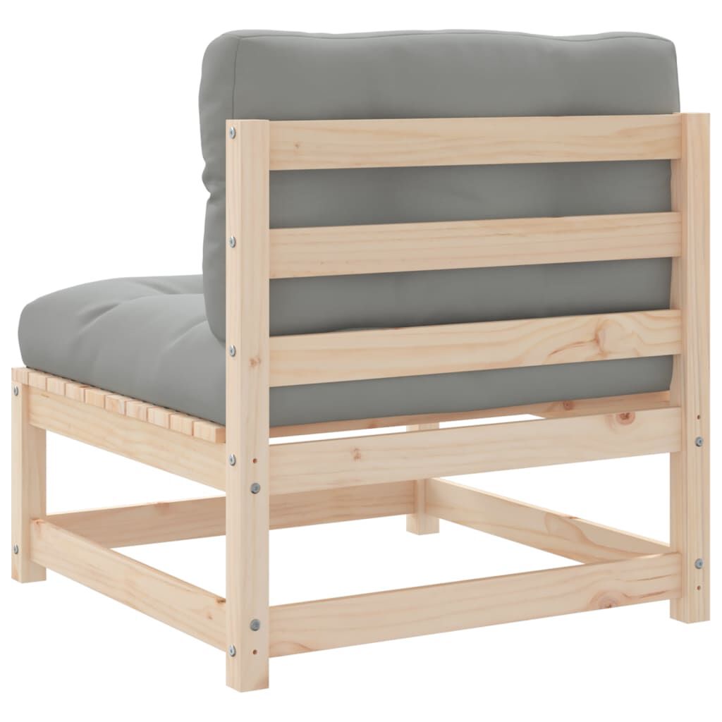 vidaXL Garden Sofa Armless with Cushions Solid Wood Pine