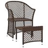 vidaXL 2 Piece Garden Lounge Set with Cushions Brown Poly Rattan