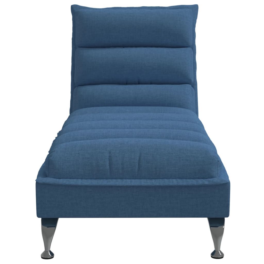 vidaXL Chaise Lounge with Cushions Blue Fabric