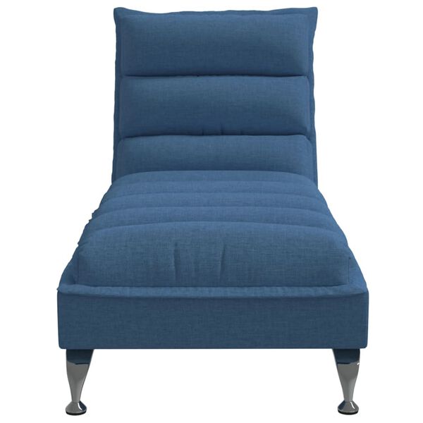 vidaXL Chaise Lounge with Cushions Blue Fabric