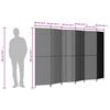 vidaXL Room Divider 6 Panels Grey Poly Rattan