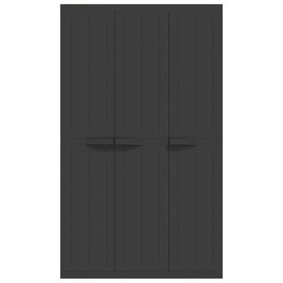 vidaXL Outdoor Storage Cabinet Black 97x37x165 cm PP