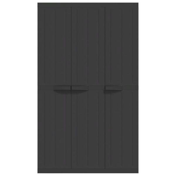 vidaXL Outdoor Storage Cabinet Black 97x37x165 cm PP