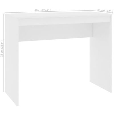 vidaXL Desk White 90x40x72 cm Engineered Wood