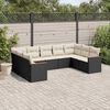 vidaXL 9 Piece Garden Sofa Set with Cushions Black Poly Rattan