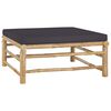 vidaXL 9 Piece Garden Lounge Set with Dark Grey Cushions Bamboo