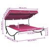 vidaXL Outdoor Lounge Bed with Canopy and Pillows Pink