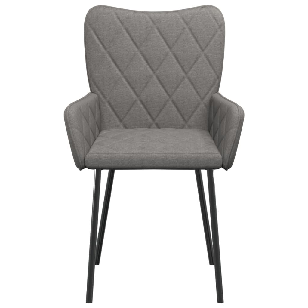 vidaXL Dining Chairs 2 pcs Light Grey Fabric