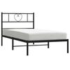 vidaXL Metal Bed Frame without Mattress with Headboard Black 100x190cm
