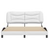 vidaXL Bed Frame without Mattress "Hvar" White 152x203 cm Queen Faux Leather