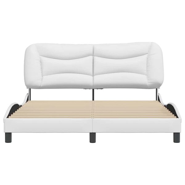 vidaXL Bed Frame without Mattress "Hvar" White 152x203 cm Queen Faux Leather