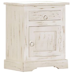 vidaXL Bedside Cabinet White 40x30x50 cm Solid Mango Wood