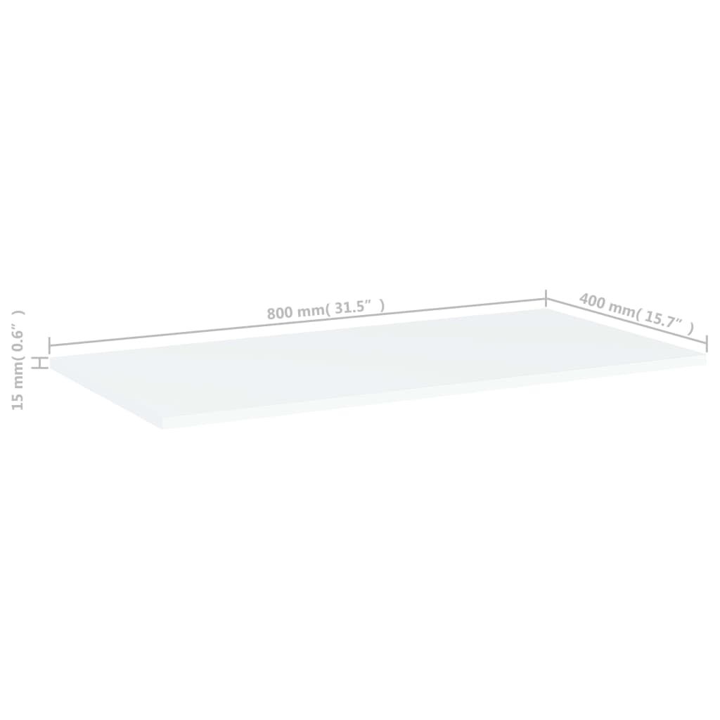 vidaXL Bookshelf Boards 8 pcs White 80x50x1.5 cm Engineered Wood
