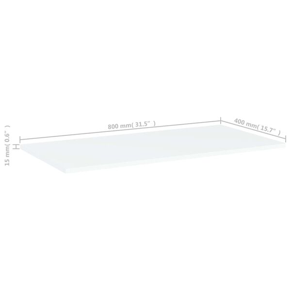 vidaXL Bookshelf Boards 8 pcs White 80x50x1.5 cm Engineered Wood