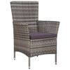 vidaXL 3 Piece Bistro Set Poly Rattan Grey