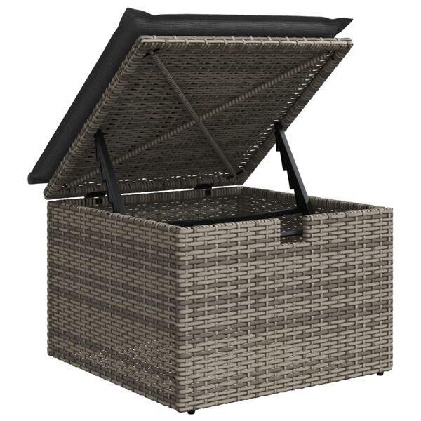 vidaXL 6 Piece Garden Sofa Set with Cushions Grey Poly Rattan