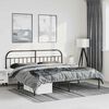 vidaXL Metal Bed Frame without Mattress with Headboard Black 193x203cm