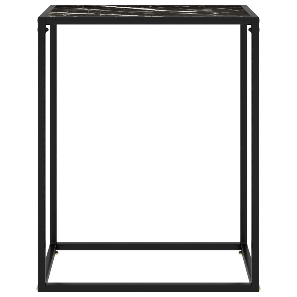 vidaXL Console Table Black 60x35x75 cm Tempered Glass