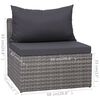 vidaXL 9 Piece Garden Lounge Set with Cushions Poly Rattan Grey