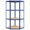 vidaXL 4-Layer Shelves 5 pcs Blue Steel&Engineered Wood