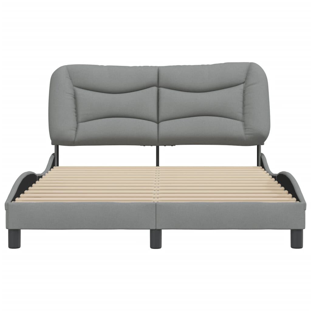 vidaXL Bed Frame without Mattress Light Grey 137x190 cm Fabric
