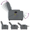 vidaXL Electric Stand up Massage Recliner Chair Grey Faux Leather