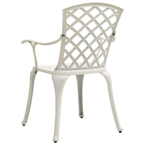 vidaXL Garden Chairs 2 pcs Cast Aluminium White