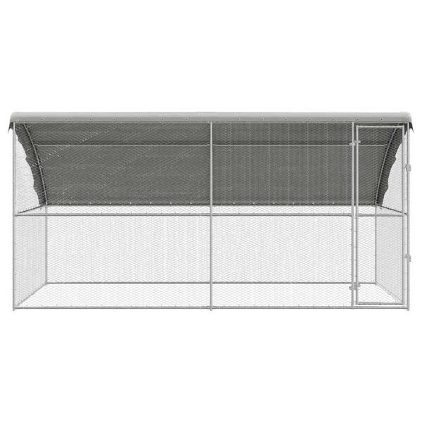vidaXL Chicken Cage Silver 400 x 200 x 198.5 cm Galvanised Steel