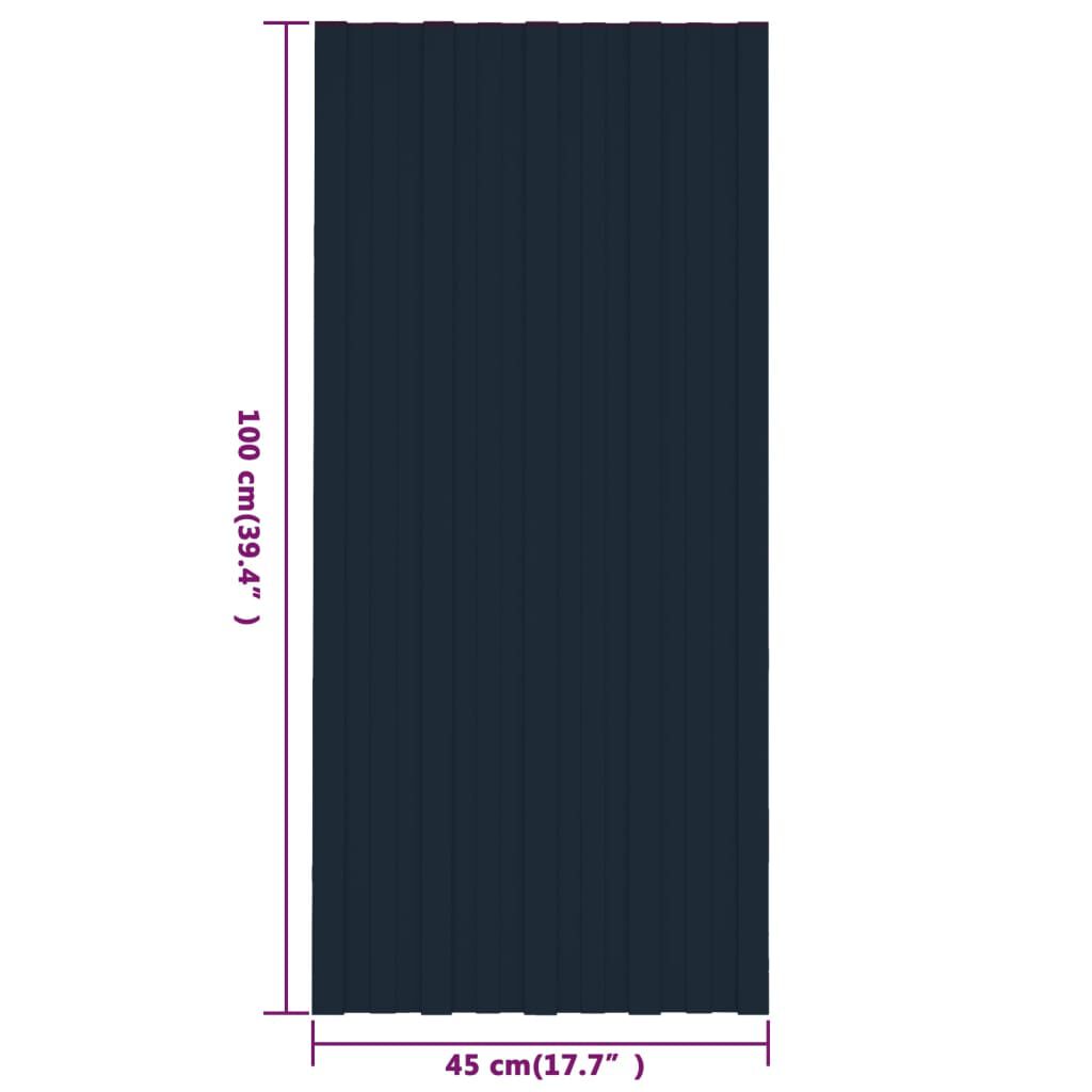 vidaXL Roof Panels 12 pcs Galvanised Steel Anthracite 100x45 cm