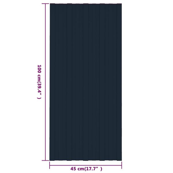 vidaXL Roof Panels 12 pcs Galvanised Steel Anthracite 100x45 cm