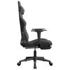 vidaXL Gaming Chair with Footrest Black and Grey Faux Leather