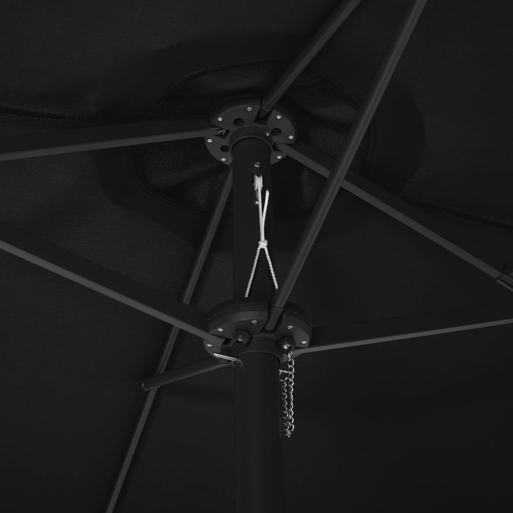 vidaXL Garden Parasol with Aluminium Pole 460x270 cm Black