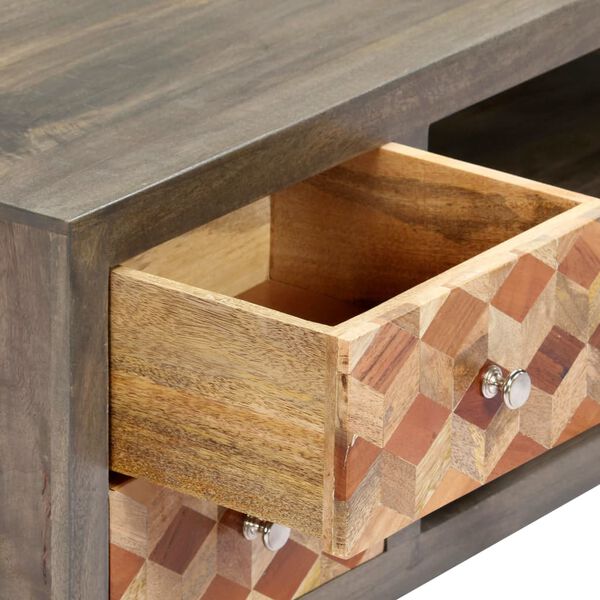 vidaXL TV Cabinet Grey 120x30x40 cm Solid Mango Wood