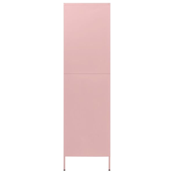vidaXL Wardrobe Pink 90x50x180 cm Steel