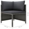 vidaXL 5 Piece Garden Sofa Set with Cushions Grey Poly Rattan