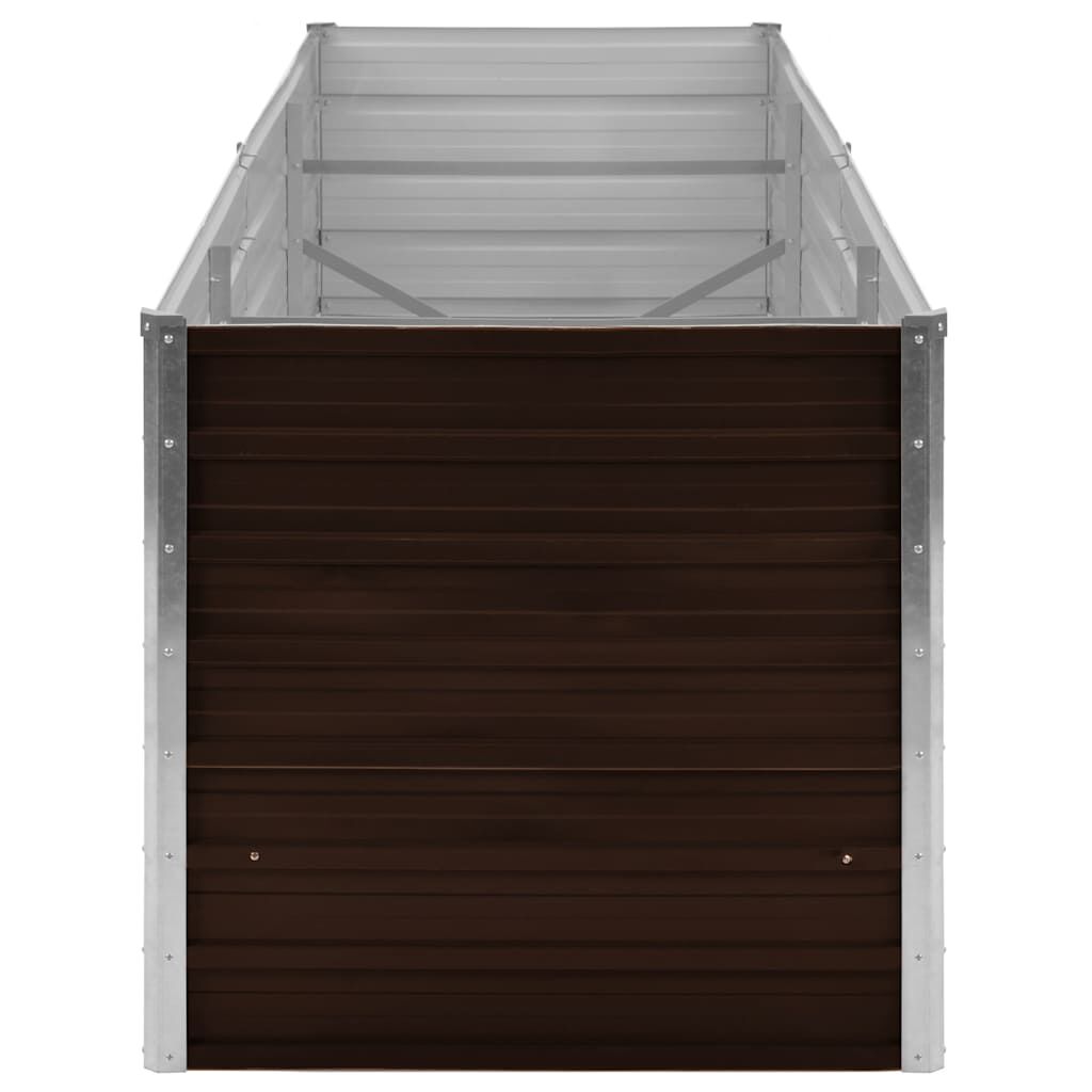 vidaXL Garden Raised Bed Brown 240x80x77 cm Galvanised Steel