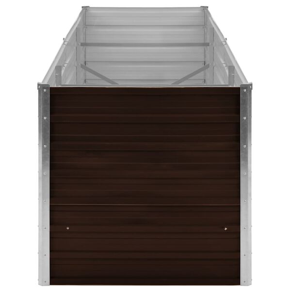 vidaXL Garden Raised Bed Brown 240x80x77 cm Galvanised Steel