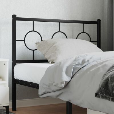 vidaXL Metal Headboard Black 100 cm