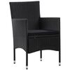 vidaXL 4 Piece Garden Lounge Set with Cushions Poly Rattan Black