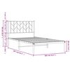 vidaXL Metal Bed Frame without Mattress with Headboard Black 100x200cm