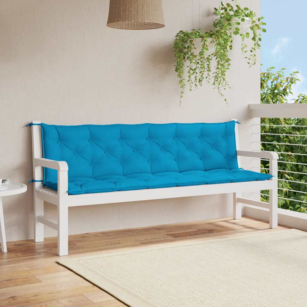 vidaXL Garden Bench Cushion Light Blue 200x(50+50)x7cm Oxford Fabric
