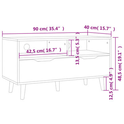 vidaXL TV Cabinet Grey 90x40x48.5 cm Engineered Wood