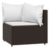 vidaXL Garden Corner Sofas with Cushions 2 pcs Brown Poly Rattan