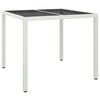 vidaXL 5 Piece Garden Dining Set with Cushions White Poly Rattan