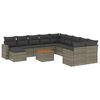 vidaXL 12 Piece Garden Sofa Set with Cushions Grey Poly Rattan