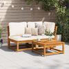 vidaXL 2 Piece Garden Lounge Set with Cushions Solid Wood Acacia