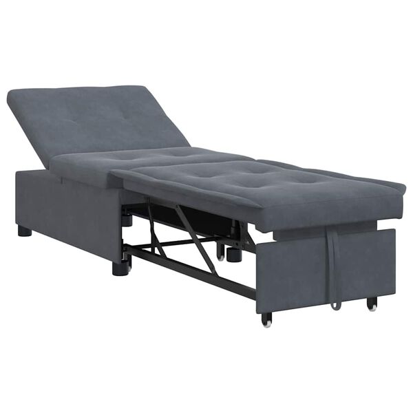 vidaXL Sofa Bed Dark grey 67 x 194 x 38 cm Velvet