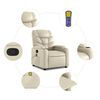 vidaXL Massage Recliner Chair Cream Faux Leather
