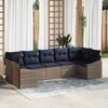 vidaXL Sofa Set with Cushion 7 pcs Grey Poly Rattan