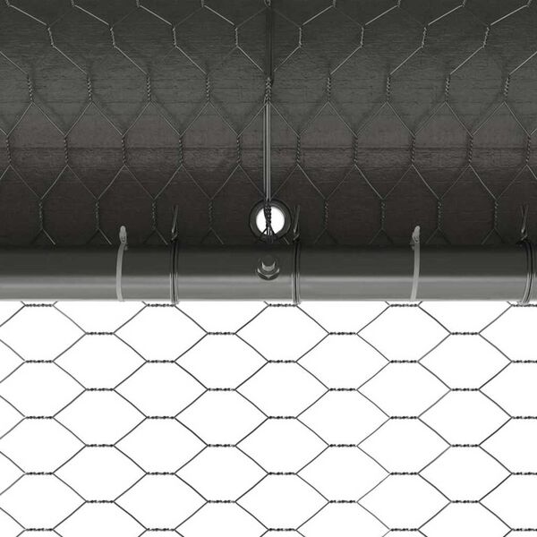 vidaXL Chicken Cage Silver 600 x 200 x 198.5 cm Galvanised steel